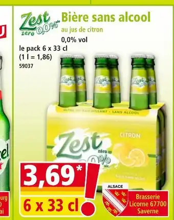 Norma Zest Bière sans alcool offre