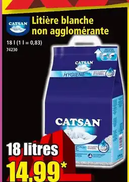 Norma Catsan Litière blanche non agglomérante offre