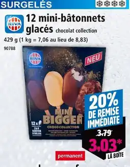 Norma Riva 12 mini-bâtonnets glacés chocolat collection offre