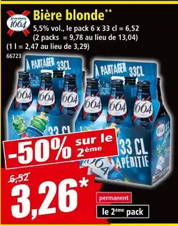 Norma 1664 Bière blonde offre