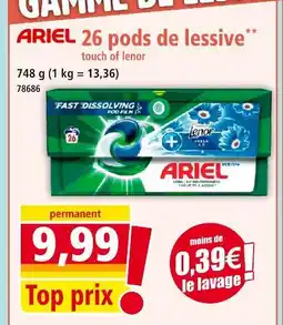 Norma Ariel 26 pods de lessive offre