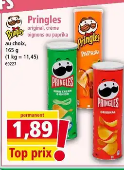 Norma Pringles Original, crème oignons ou paprika offre
