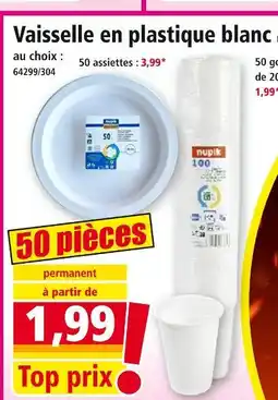 Norma Vaisselle en plastique blanc offre