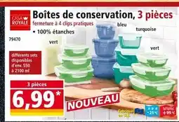 CASA ROYALE Boîtes de conservation, 3 pièces