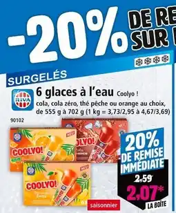 Norma Riva 6 glaces à l’eau offre