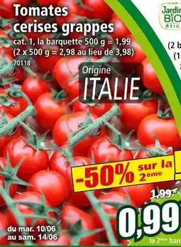 Norma Jardin Bio Tomates cerises grappes offre
