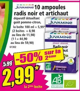 Norma Juvamine Radis noir et artichaut offre