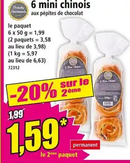 Norma Brioche Gourmande 6 mini chinois offre