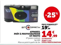 Hyper U GT COMPANY Appareil prêt à photographier GT PHOTO offre