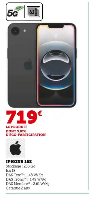 Hyper U APPLE IPHONE 16E offre