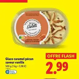 Lidl Bon Gelati Glace caramel pécan saveur vanille offre