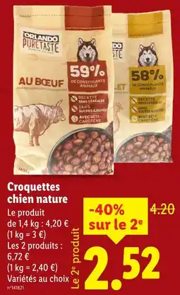 Lidl Orlando Puretaste Croquettes chien nature offre