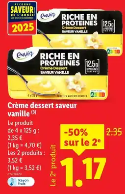 Lidl Envia Crème dessert saveur vanille offre