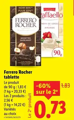 Lidl Ferrero Rocher Ferrero Rocher tablette offre