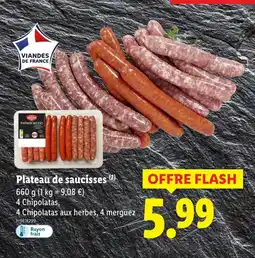 Lidl L'Etal du Boucher Plateau de saucisses offre