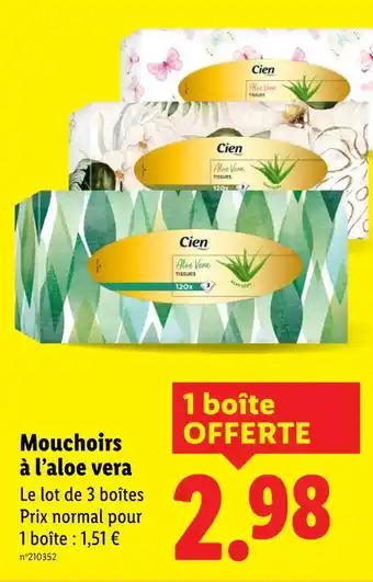 Lidl CIEN Mouchoirs à l’aloe vera offre