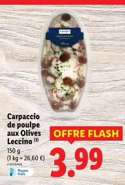 Lidl Italiamo Carpaccio de poulpe aux Olives Leccino offre