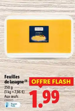 Lidl Italiamo Feuilles de lasagne offre