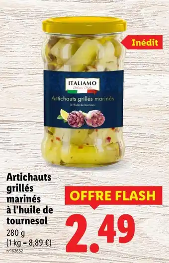 Lidl Italiamo Artichauts grillés marinés à l'huile de tournesol offre