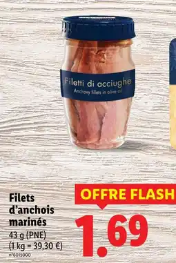 Lidl Filetti di acciughe Filets d'anchois marinés offre