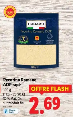 Lidl ITALIAMO Pecorino romano AOP rapé offre