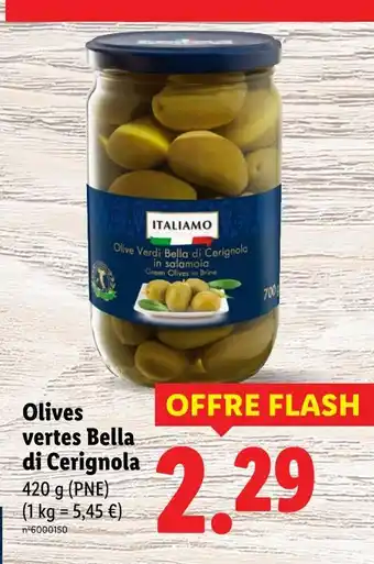 Lidl ITALIAMO Olives vertes Bella di Cerignola offre