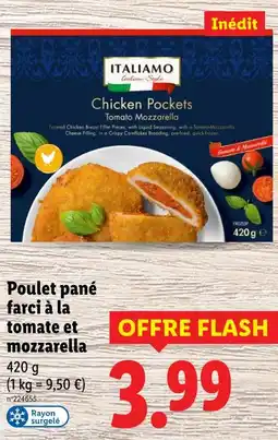 Lidl Italiamo Poulet pané farci à la tomate et mozzarella offre