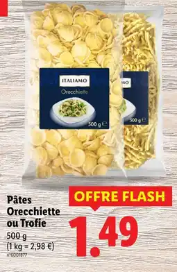Lidl Italiamo Pâtes Orecchiette ou Trofie offre