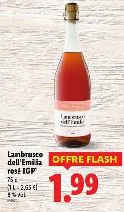 Lidl Villa Bonaga Lambrusco dell'Emilia rosé IGP offre