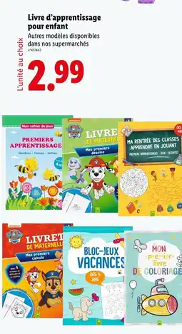 Lidl Nickelodeon Livre d'apprentissage pour enfant offre