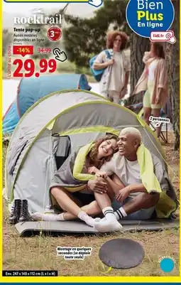 Lidl ROCKTAIL Tente pop-up offre