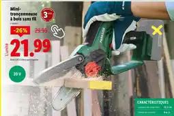Lidl PARKSIDE Mini-tronçonneuse à bois sans fil offre