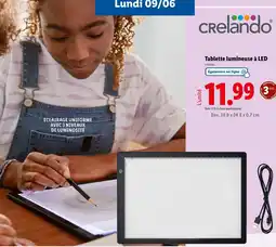 Lidl crelando Tablette lumineuse à LED offre