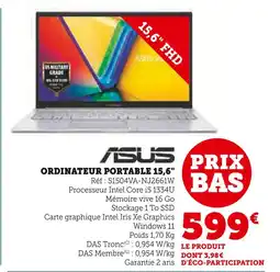 Super U ASUS Ordinateur portable 15,6 offre