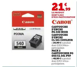 Super U CANON Cartouche d'encre pg-540 noir offre