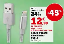 Super U Cable tressé lightning usb-a offre