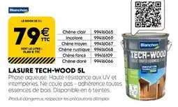 Tout faire matériaux BLANCHON Lasure tech-wood 5l offre
