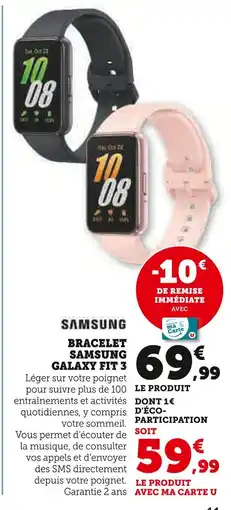 Super U SAMSUNG Bracelet galaxy fit 3 offre