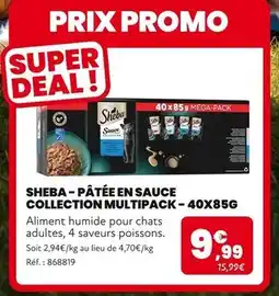 Animalis Sheba Pâtée en Sauce Collection Multipack - 40x85g offre