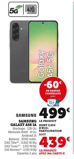 Super U Samsung Galaxy A56 5G offre