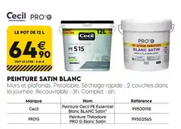 Tout faire matériaux Peinture satin blanc offre
