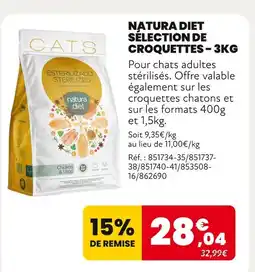 Animalis Natura Diet Sélection de croquettes - 3kg offre