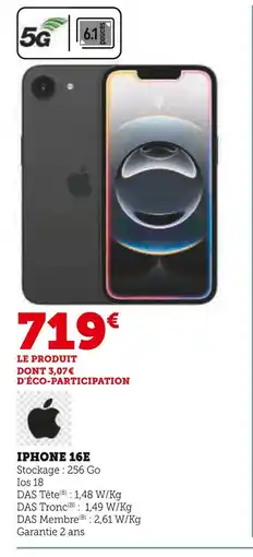 Super U APPLE IPHONE 16E offre