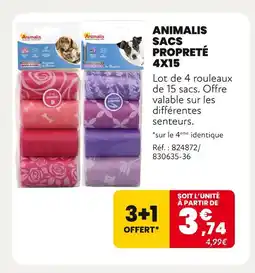 Animalis Animalis Sacs Propreté 4x15 offre
