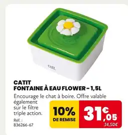 Animalis catit Fontaine à eau Flower - 1,5l offre