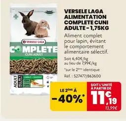 Animalis Versele Laga Alimentation complète Cuni Adulte - 1,75kg offre