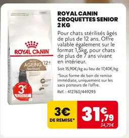 Animalis Royal Canin Croquettes Senior 2 kg offre