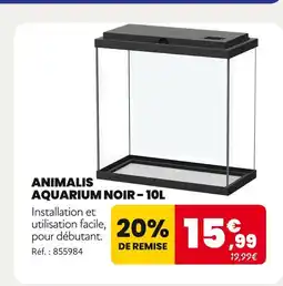 Animalis ANIMALIS Aquarium Noir - 10L offre