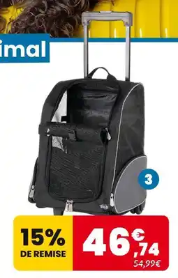 Animalis Trixie Trolley poussette de transport sur roulettes offre