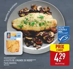 ALDI Golden Seafood 4 filets de limande du Nord offre